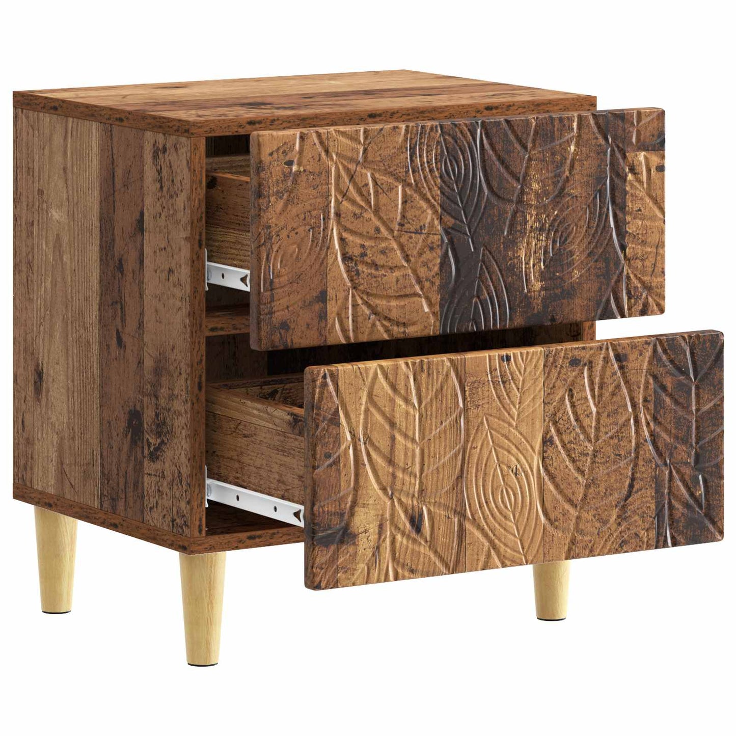 vidaXL Bedside Table Old Wood 43 x 34.5 x 48 cm Engineered Wood 3