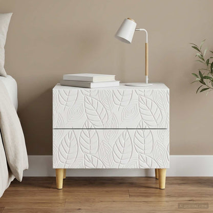 vidaXL Bedside Table White 62 x 34.5 x 48 cm Engineered Wood 1
