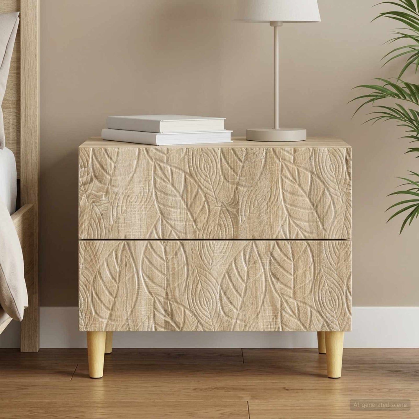 vidaXL Bedside Table Sonoma Oak 62 x 34.5 x 48 cm Engineered Wood 1