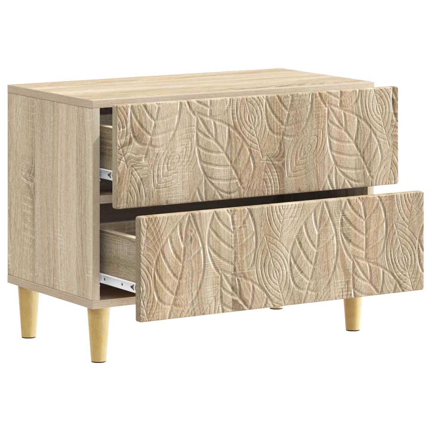 vidaXL Bedside Table Sonoma Oak 62 x 34.5 x 48 cm Engineered Wood 3
