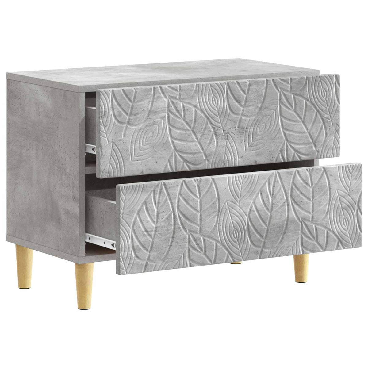 Bedside Table 62 x 34.5 x 48 cm Engineered Wood Concrete grey
