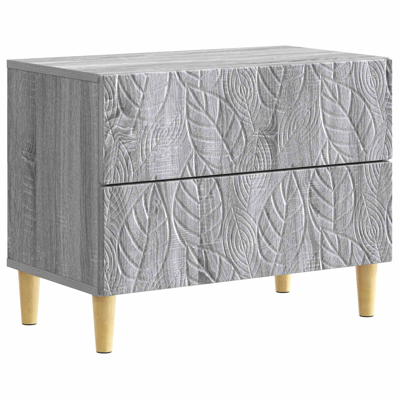 vidaXL Bedside Table Grey Sonoma 62 x 34.5 x 48 cm Engineered Wood 2
