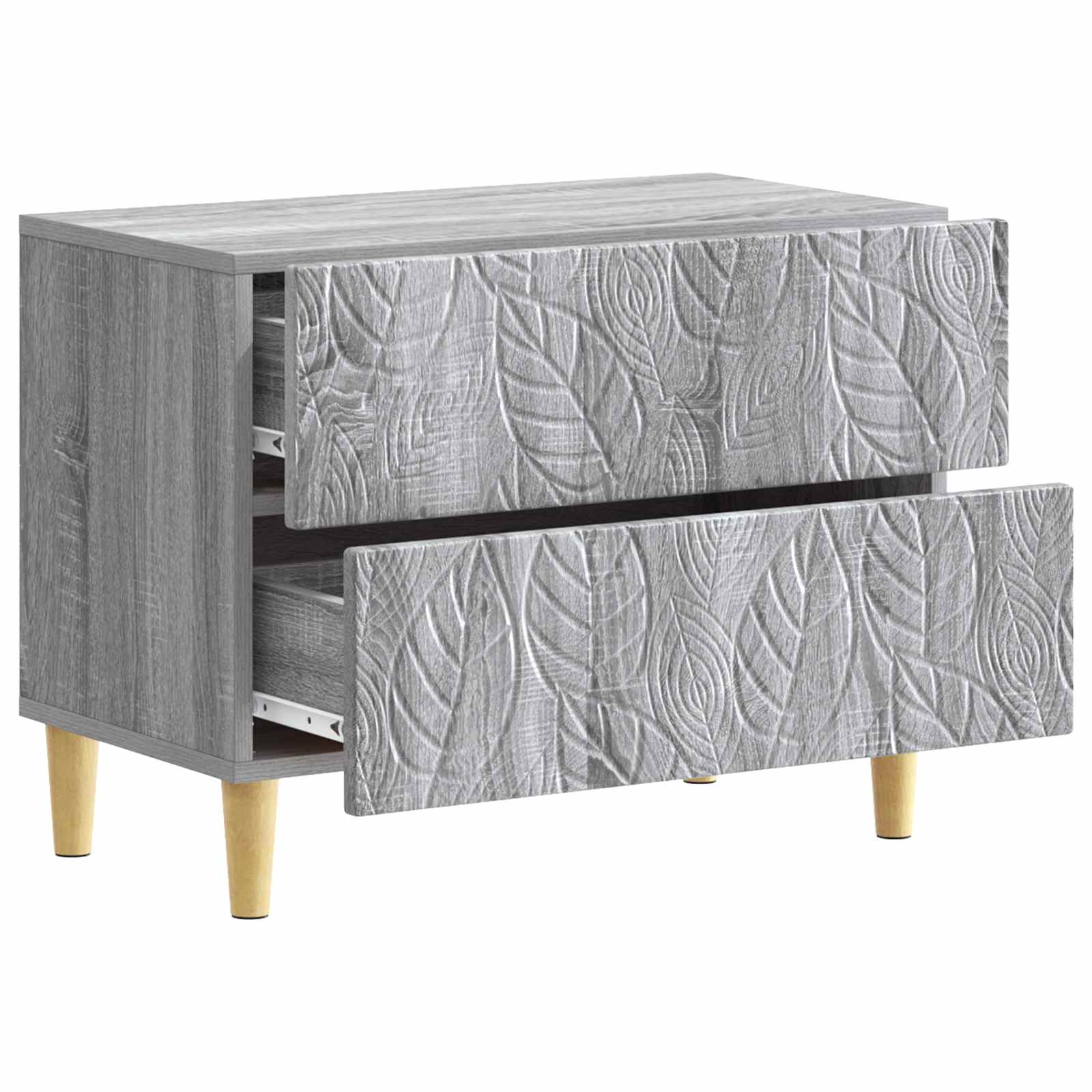 vidaXL Bedside Table Grey Sonoma 62 x 34.5 x 48 cm Engineered Wood 3