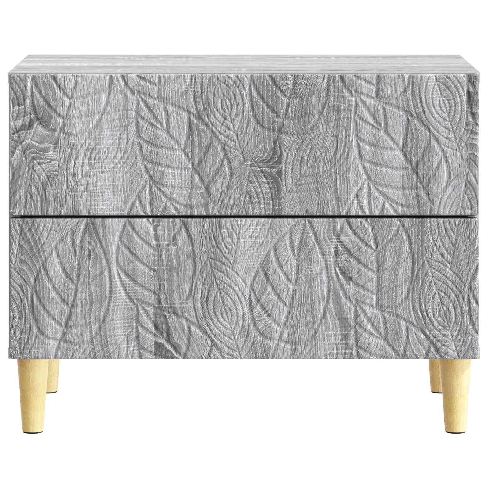 vidaXL Bedside Table Grey Sonoma 62 x 34.5 x 48 cm Engineered Wood 4