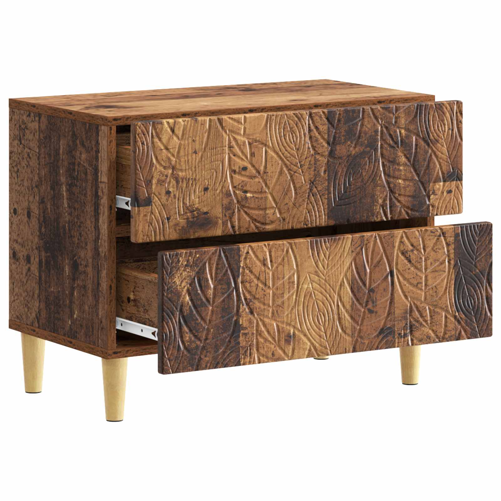vidaXL Bedside Table Old Wood 62 x 34.5 x 48 cm Engineered Wood 3