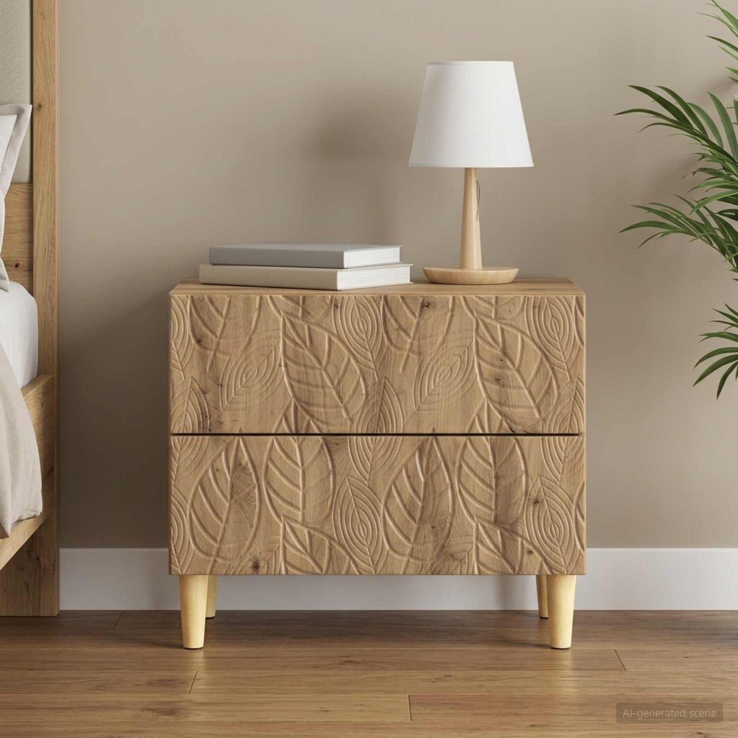 vidaXL Bedside Table Artisan Oak 62 x 34.5 x 48 cm Engineered Wood 1