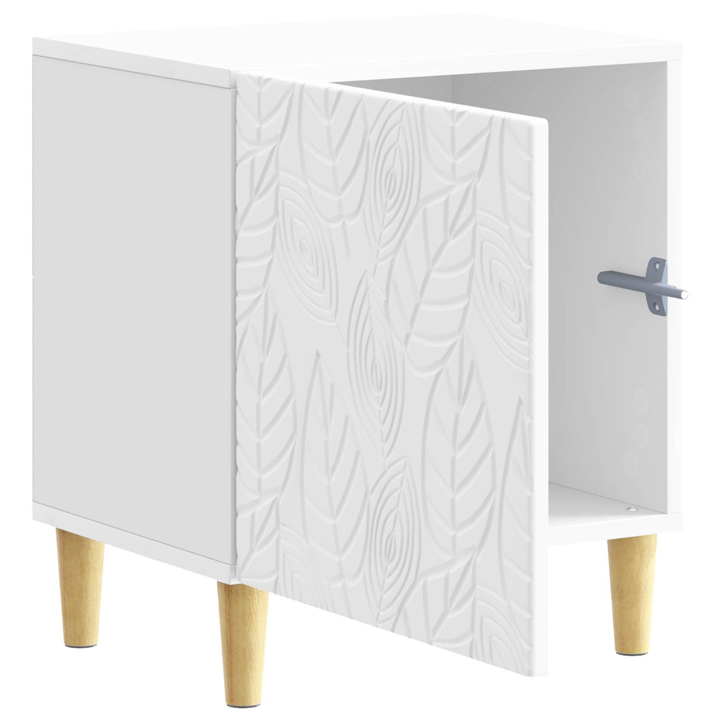 vidaXL Bedside Table High Gloss White 43 x 34.5 x 50 cm 3
