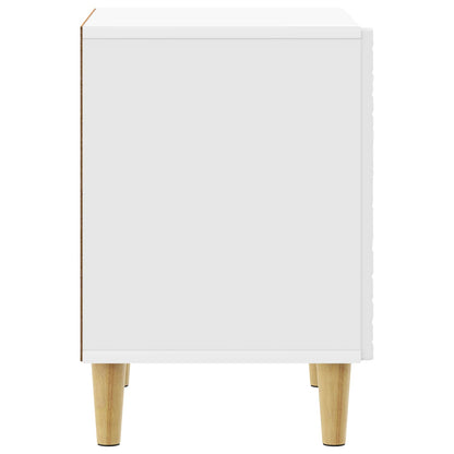 vidaXL Bedside Table High Gloss White 43 x 34.5 x 50 cm 5