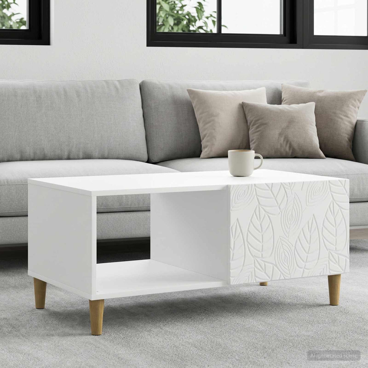 Coffee Table 90 x 50 x 40 cm Engineered Wood White
