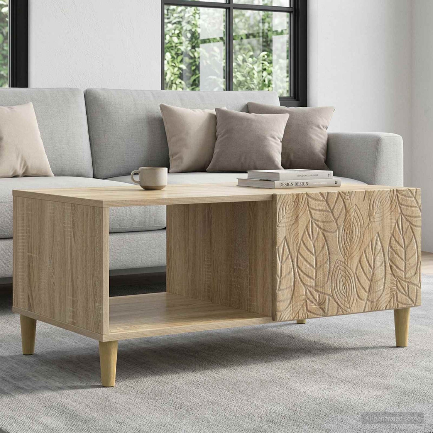 vidaXL Coffee Table Sonoma Oak 90 x 50 x 40 cm Engineered Wood 1