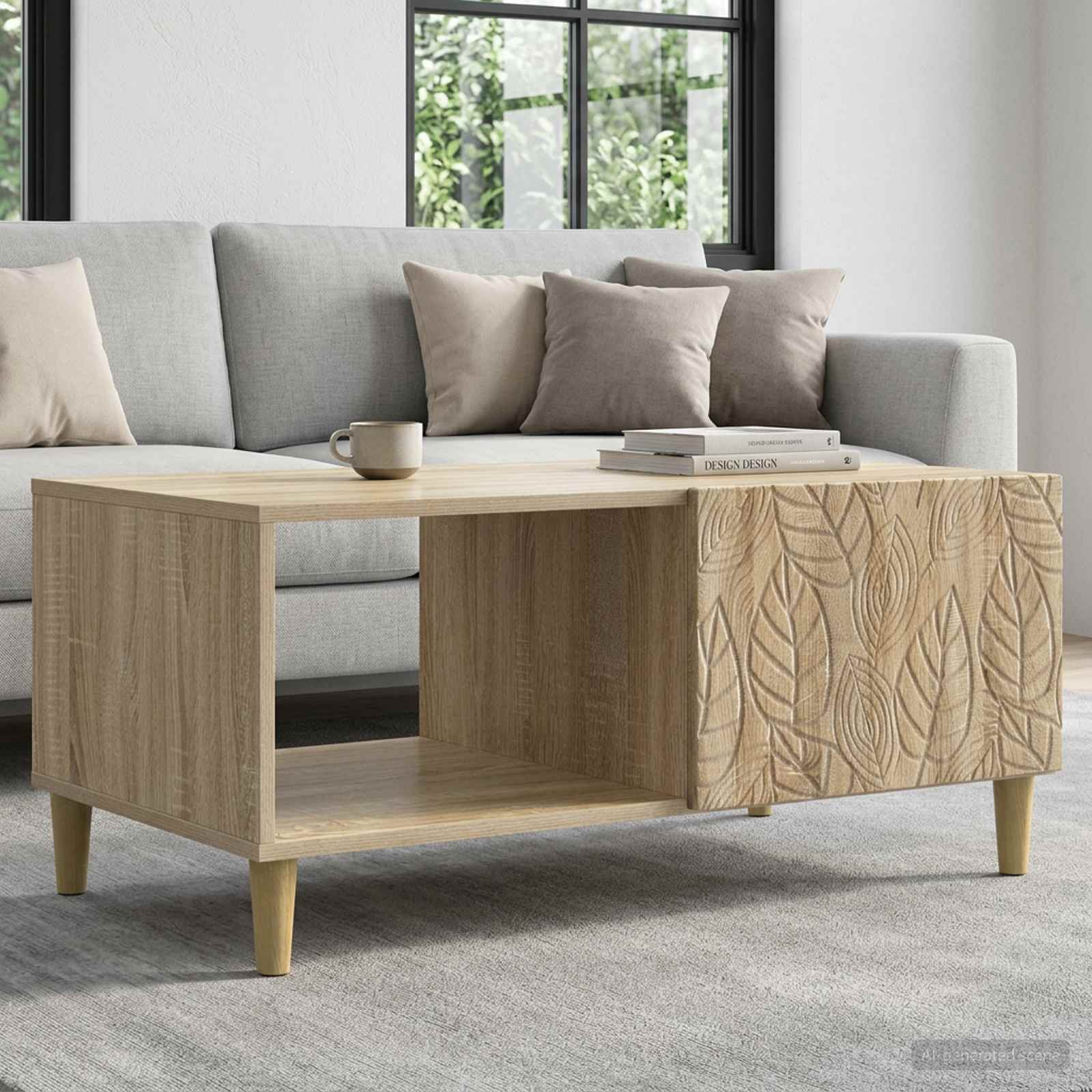 vidaXL Coffee Table Sonoma Oak 90 x 50 x 40 cm Engineered Wood 1