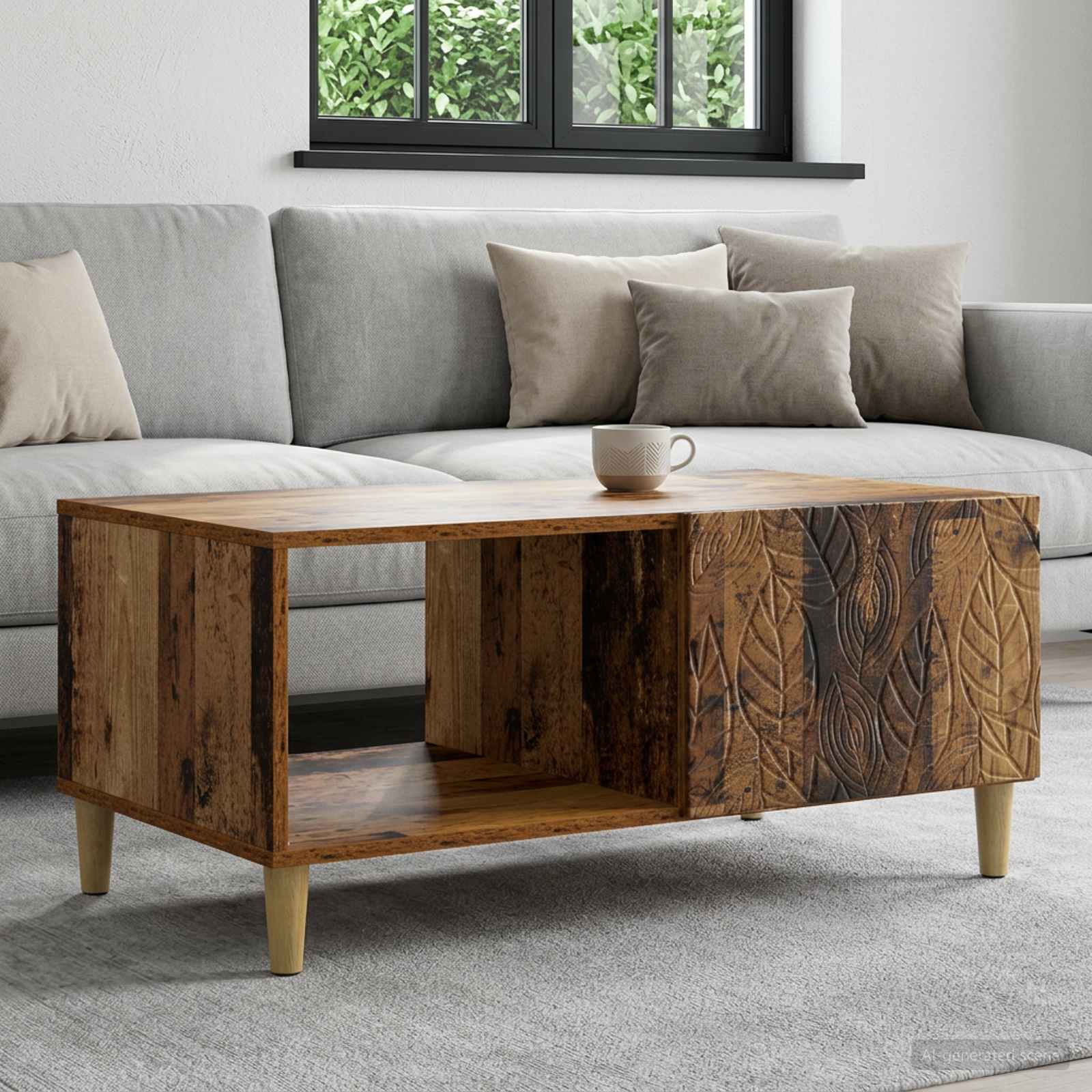 vidaXL Coffee Table Old Wood 90 x 50 x 40 cm Engineered Wood 1