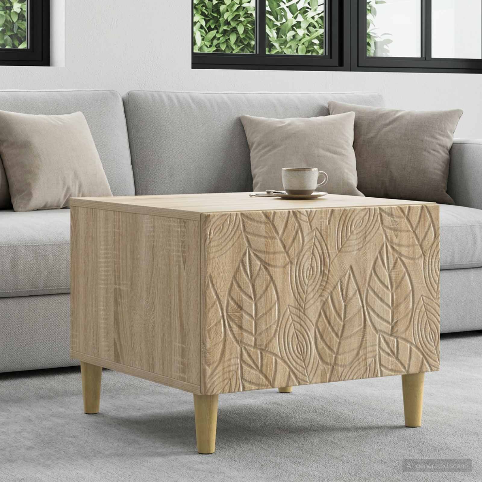 vidaXL Coffee Table Sonoma Oak 50 x 49 x 40 cm Engineered Wood 1