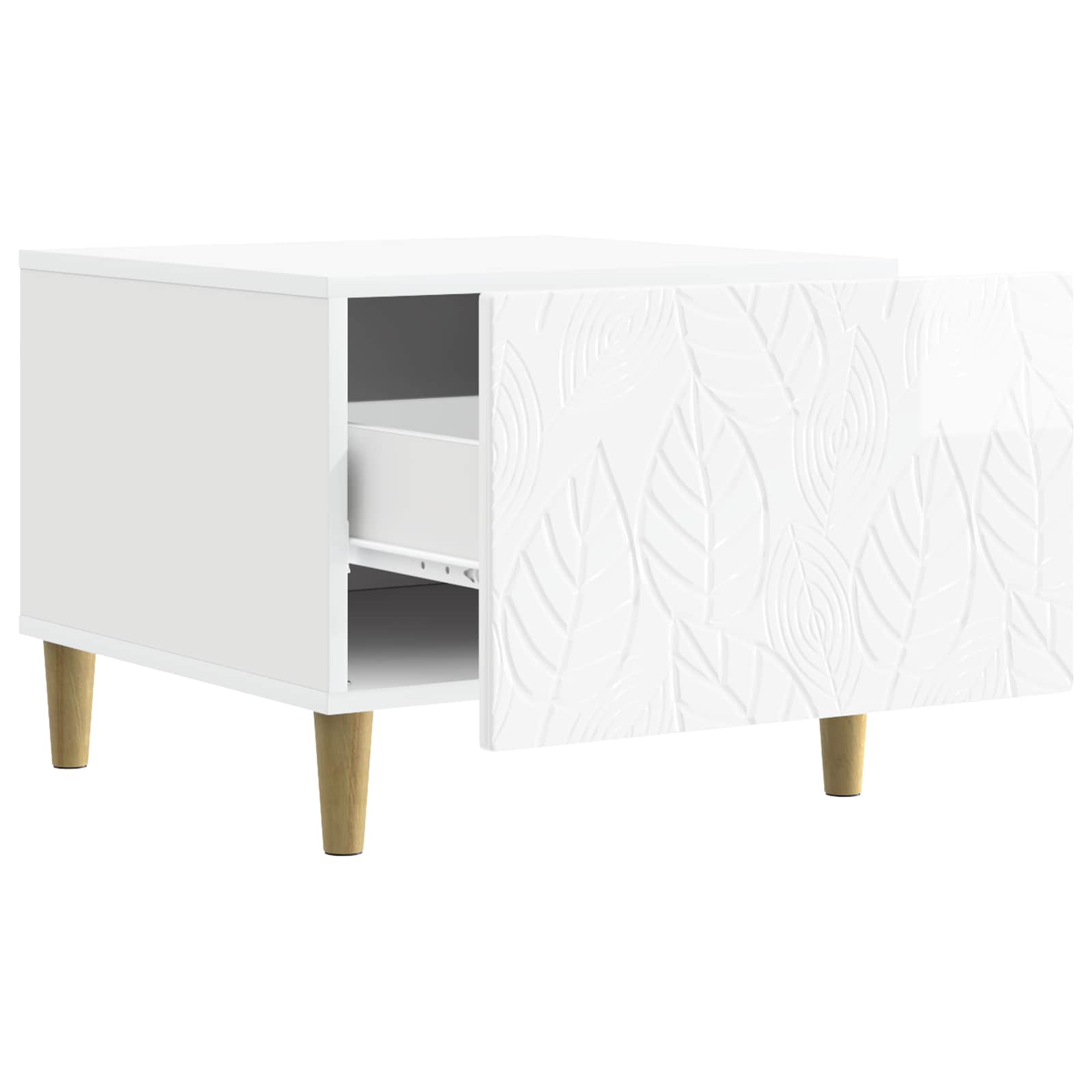 vidaXL Coffee Table High Gloss White 50 x 49 x 40 cm Engineered Wood 3