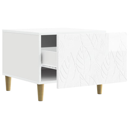 vidaXL Coffee Table High Gloss White 50 x 49 x 40 cm Engineered Wood 3