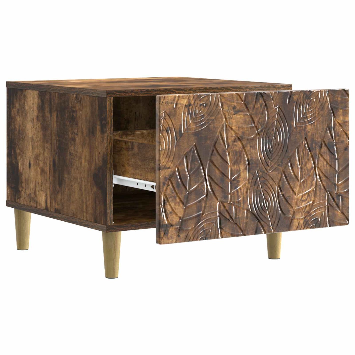 vidaXL Coffee Table Smoked Oak 50 x 49 x 40 cm Engineered Wood 3