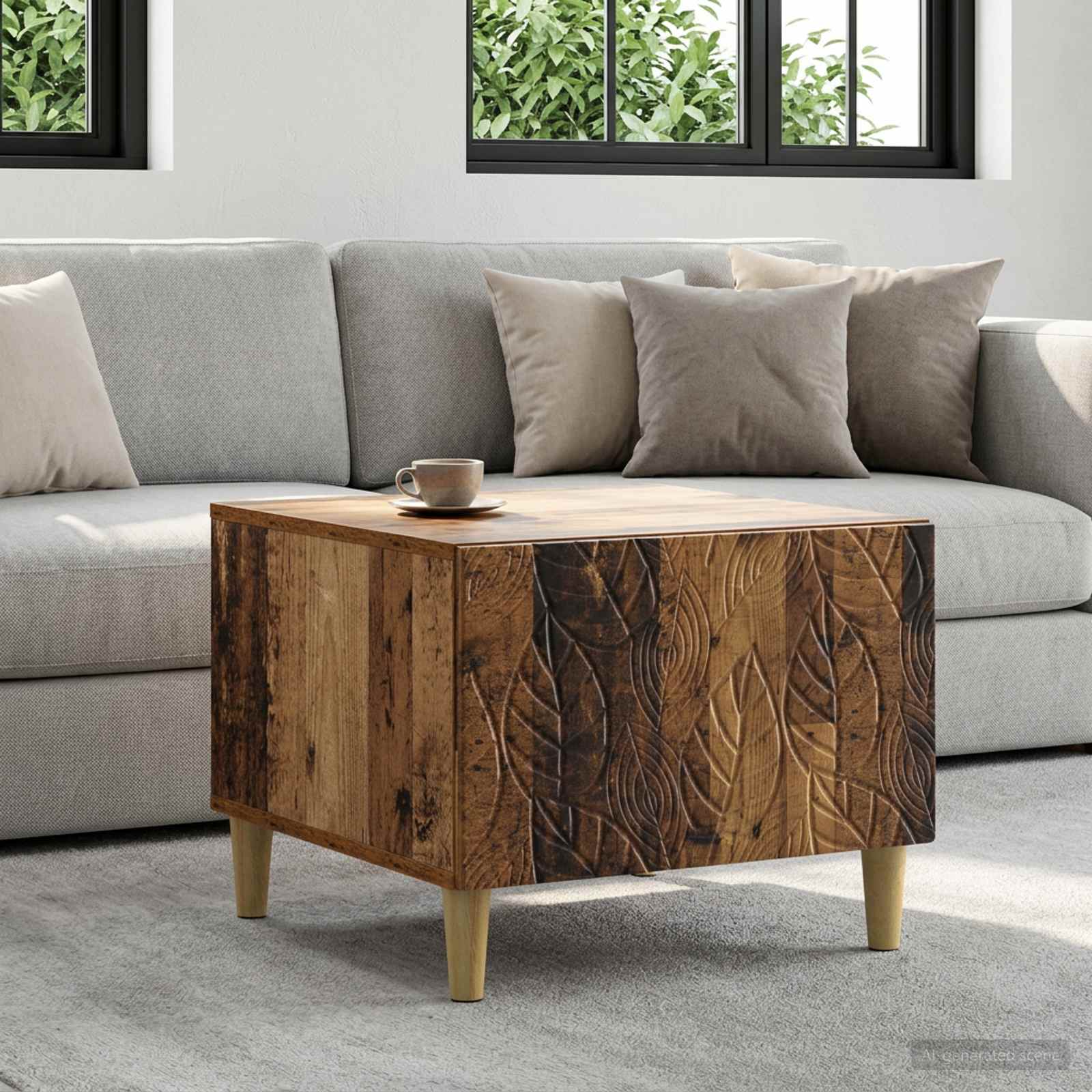 vidaXL Coffee Table Old Wood 50 x 49 x 40 cm Engineered Wood 1