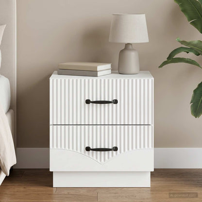 vidaXL Bedside Cabinet White 43 x 34.5 x 44.5 cm Engineered Wood 1