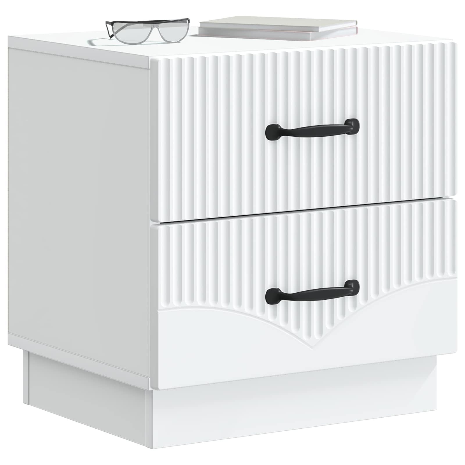 vidaXL Bedside Cabinet White 43 x 34.5 x 44.5 cm Engineered Wood 3
