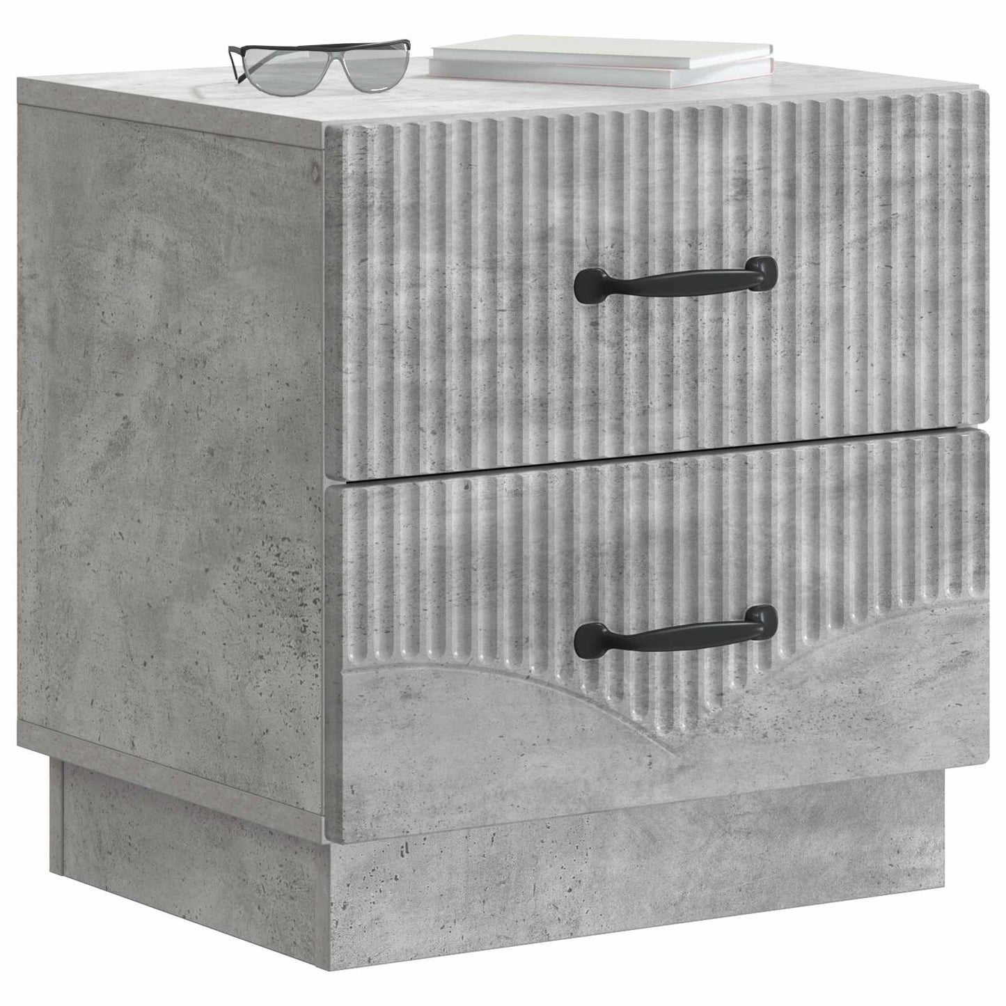 vidaXL Bedside Cabinet with Drawer Concrete Grey 43 x 34.5 x 44.5 cm 3