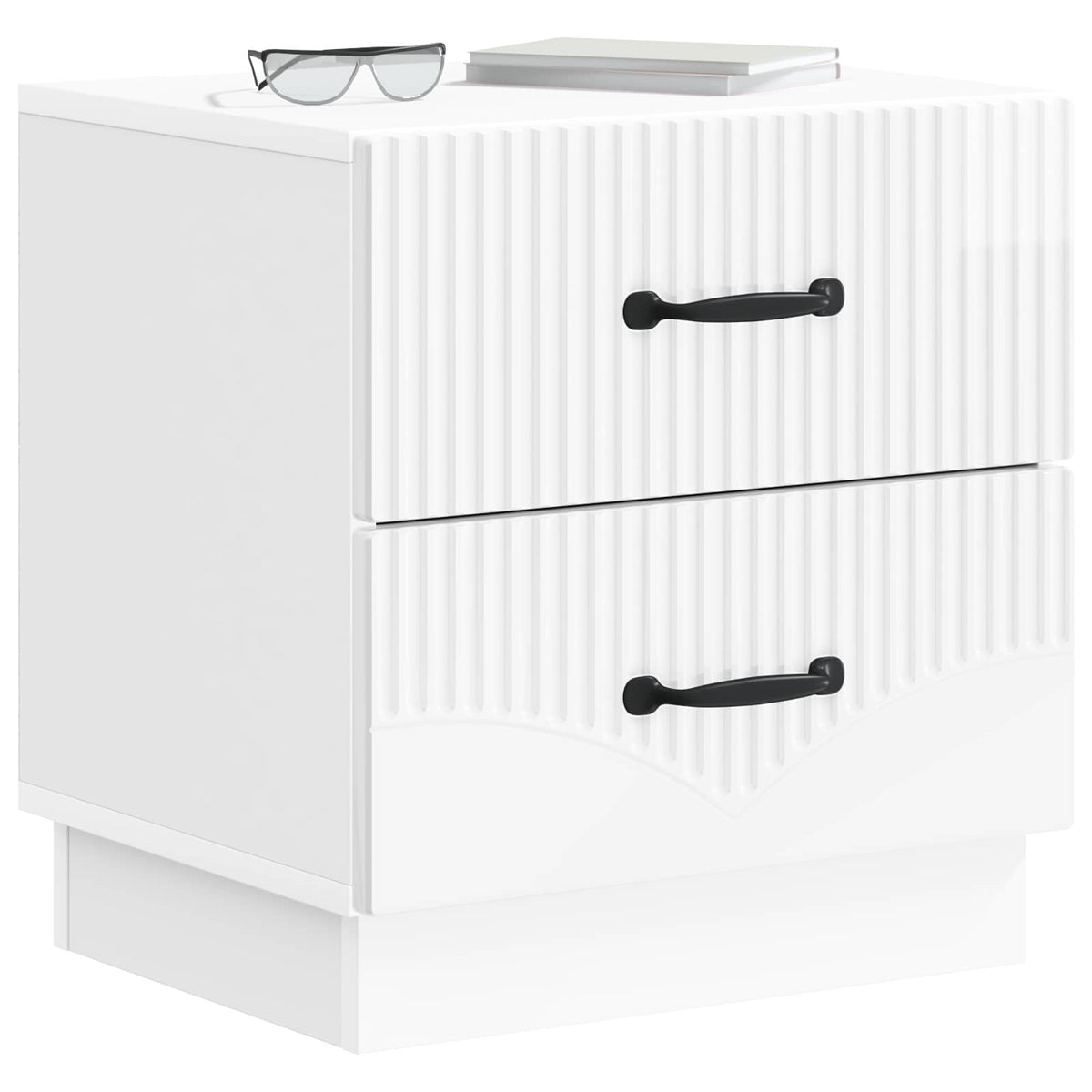 Bedside Cabinet 43 x 34.5 x 44.5 cm Engineered Wood High gloss white