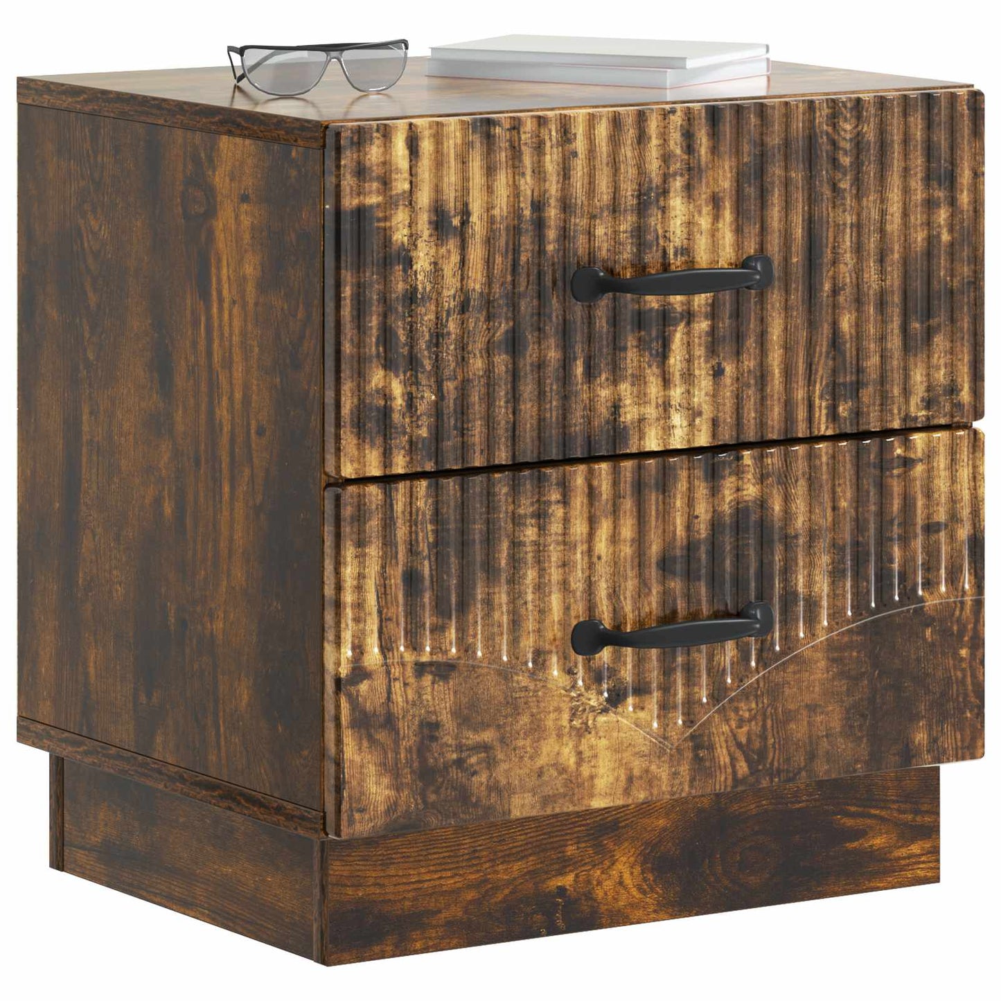 vidaXL Bedside Cabinet Smoked Oak 43 x 34.5 x 44.5 cm Engineered Wood 3