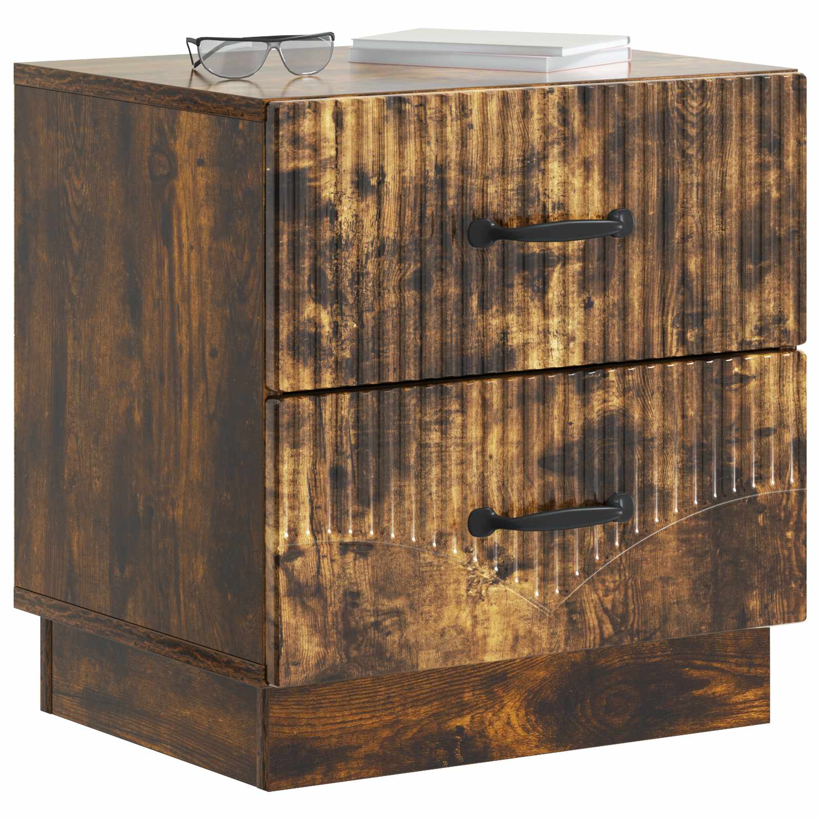 vidaXL Bedside Cabinet Smoked Oak 43 x 34.5 x 44.5 cm Engineered Wood 3