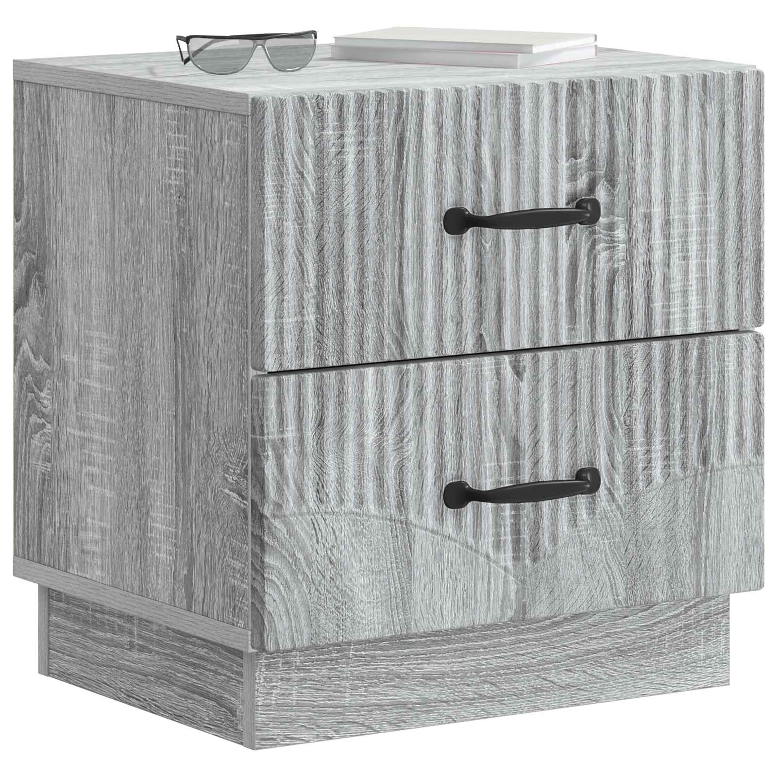 vidaXL Bedside Cabinet Grey Sonoma 43 x 34.5 x 44.5 cm Engineered Wood 3
