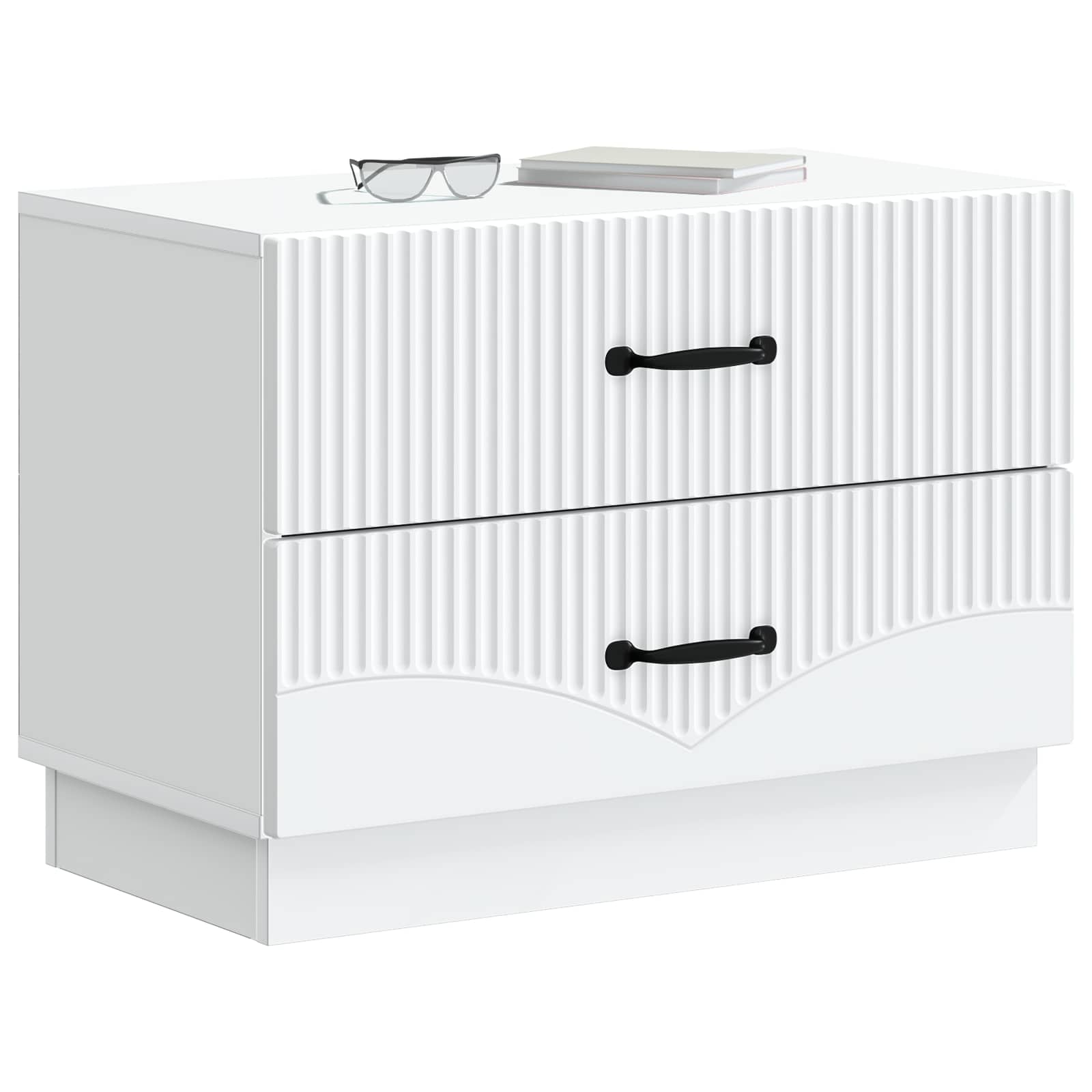 vidaXL Bedside Cabinet White 62 x 34.5 x 44.5 cm Engineered Wood 3