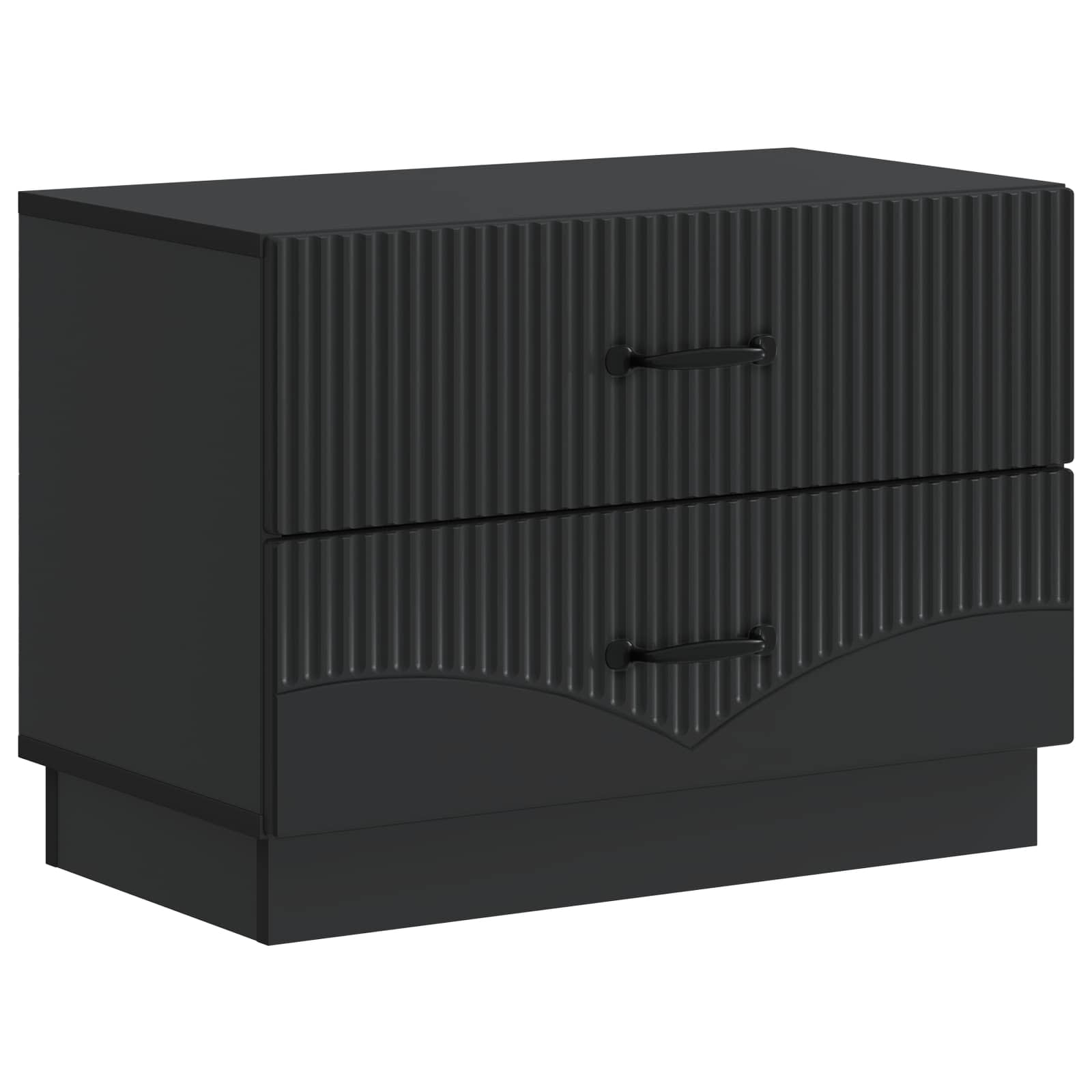 vidaXL Bedside Cabinet Black 62 x 34.5 x 44.5 cm Engineered Wood 2