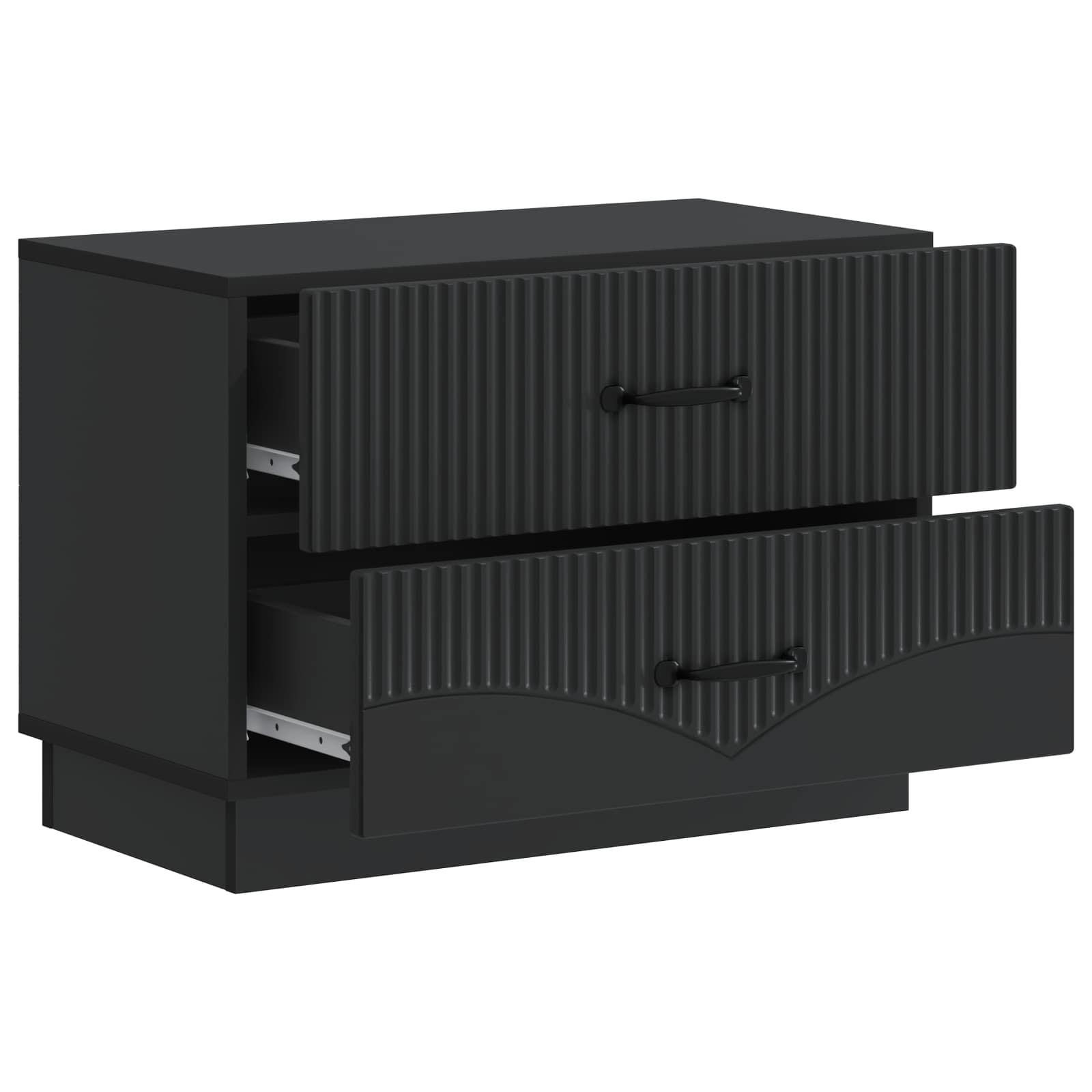 vidaXL Bedside Cabinet Black 62 x 34.5 x 44.5 cm Engineered Wood 4
