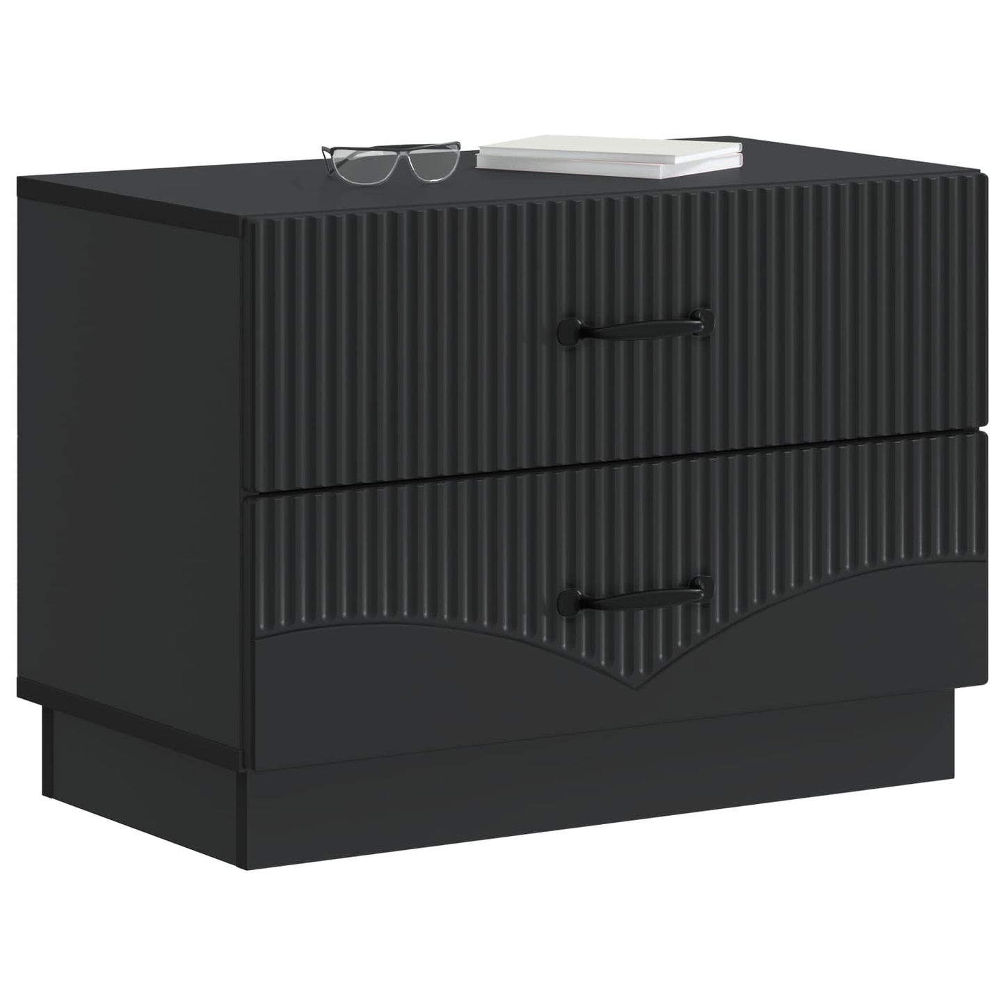 vidaXL Bedside Cabinet Black 62 x 34.5 x 44.5 cm Engineered Wood 3