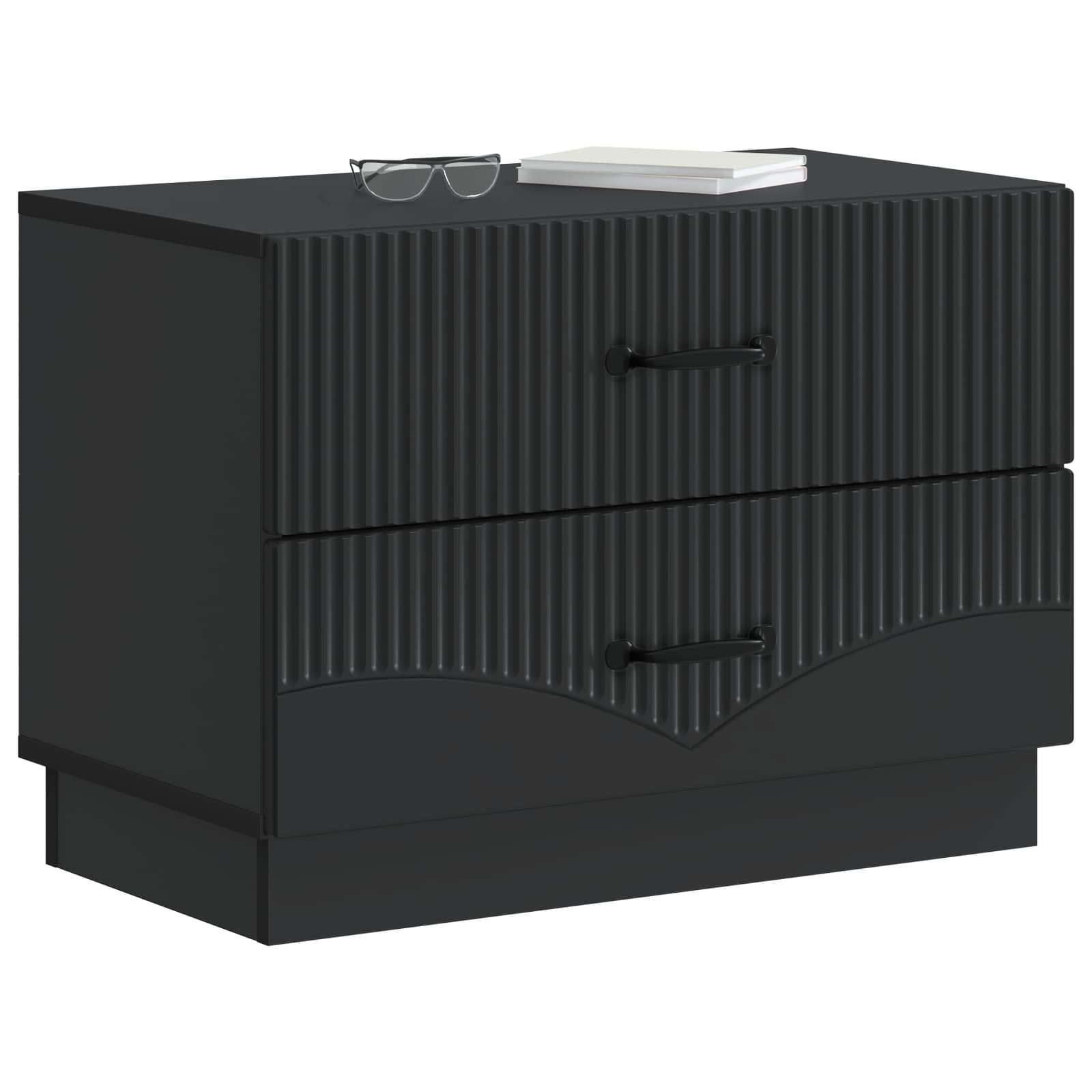 vidaXL Bedside Cabinet Black 62 x 34.5 x 44.5 cm Engineered Wood 3