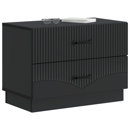 vidaXL Bedside Cabinet Black 62 x 34.5 x 44.5 cm Engineered Wood 3