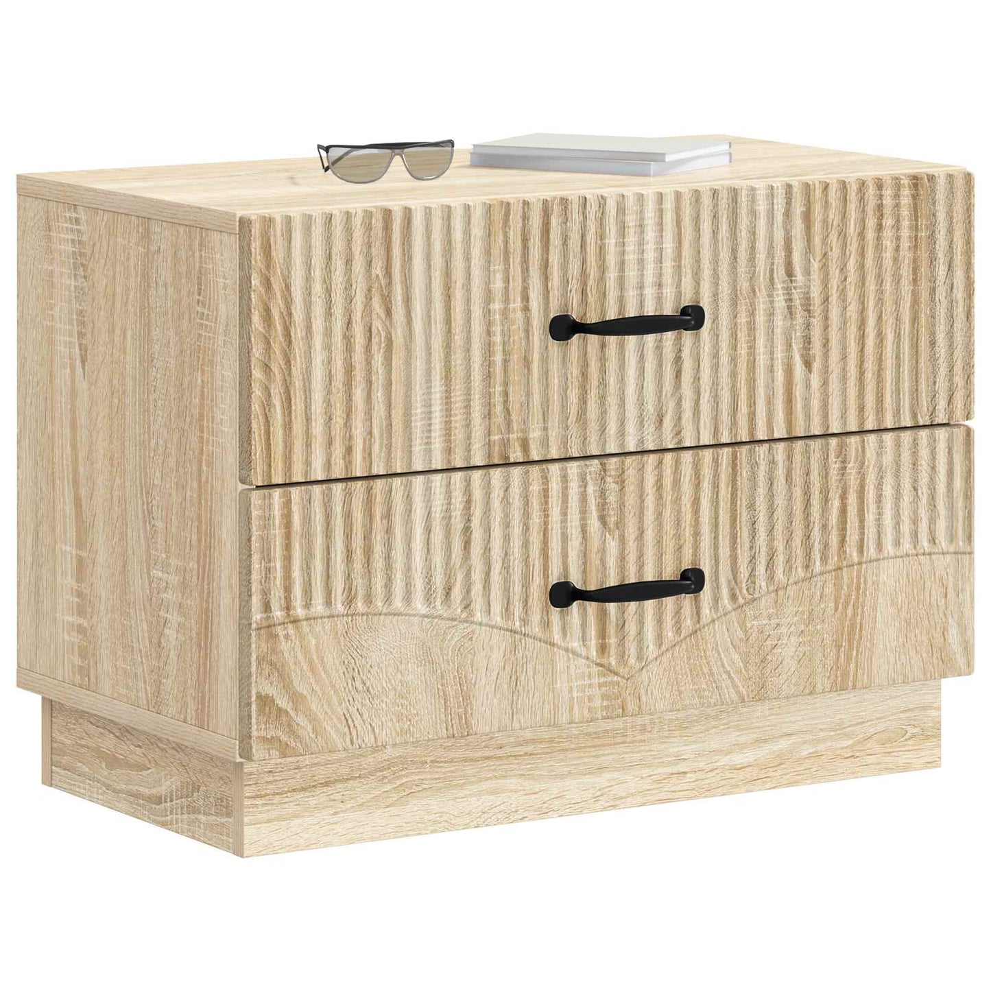 vidaXL Bedside Cabinet Sonoma Oak 62 x 34.5 x 44.5 cm Engineered Wood 3