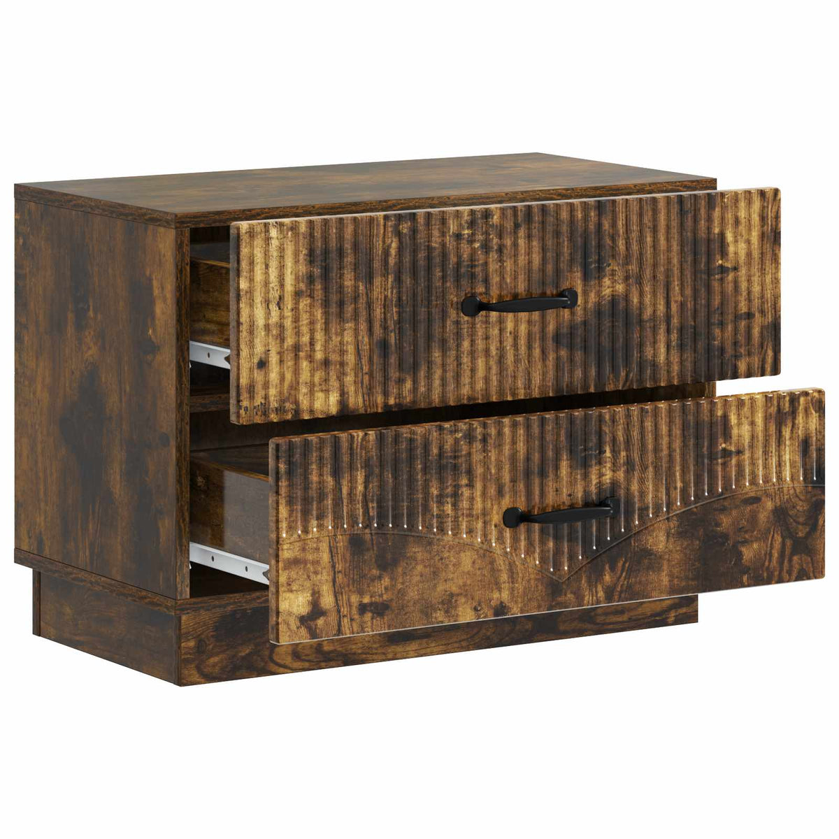 vidaXL Bedside Cabinet Smoked Oak 62 x 34.5 x 44.5 cm Engineered Wood 4