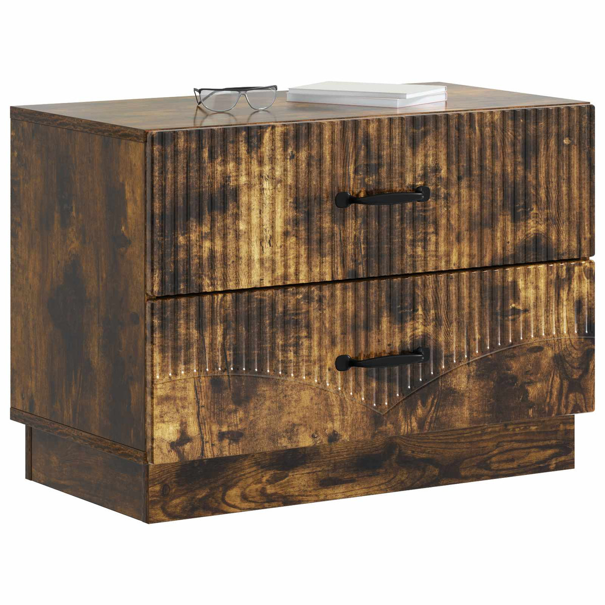 vidaXL Bedside Cabinet Smoked Oak 62 x 34.5 x 44.5 cm Engineered Wood 3
