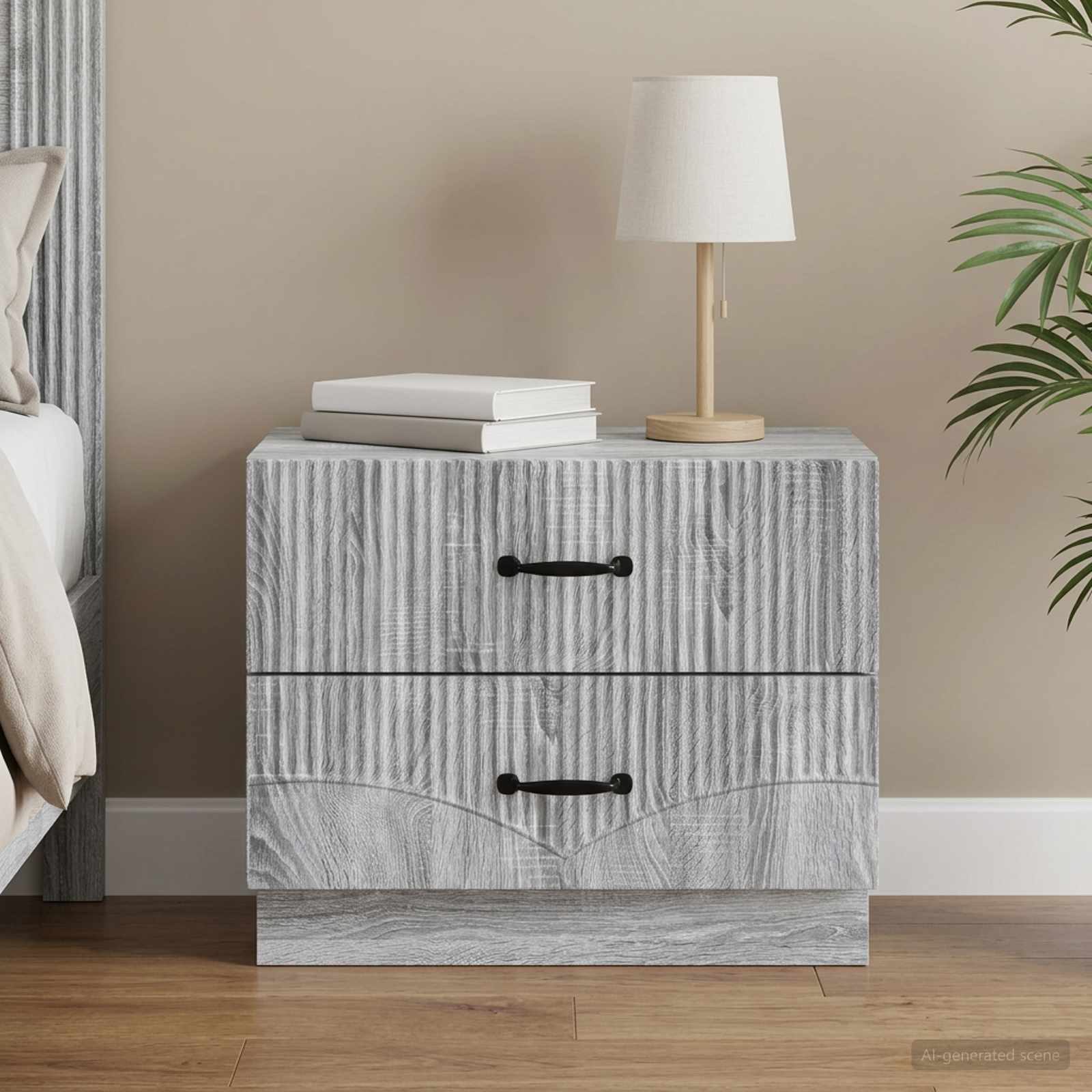 vidaXL Bedside Cabinet Grey Sonoma 62 x 34.5 x 44.5 cm Engineered Wood 1
