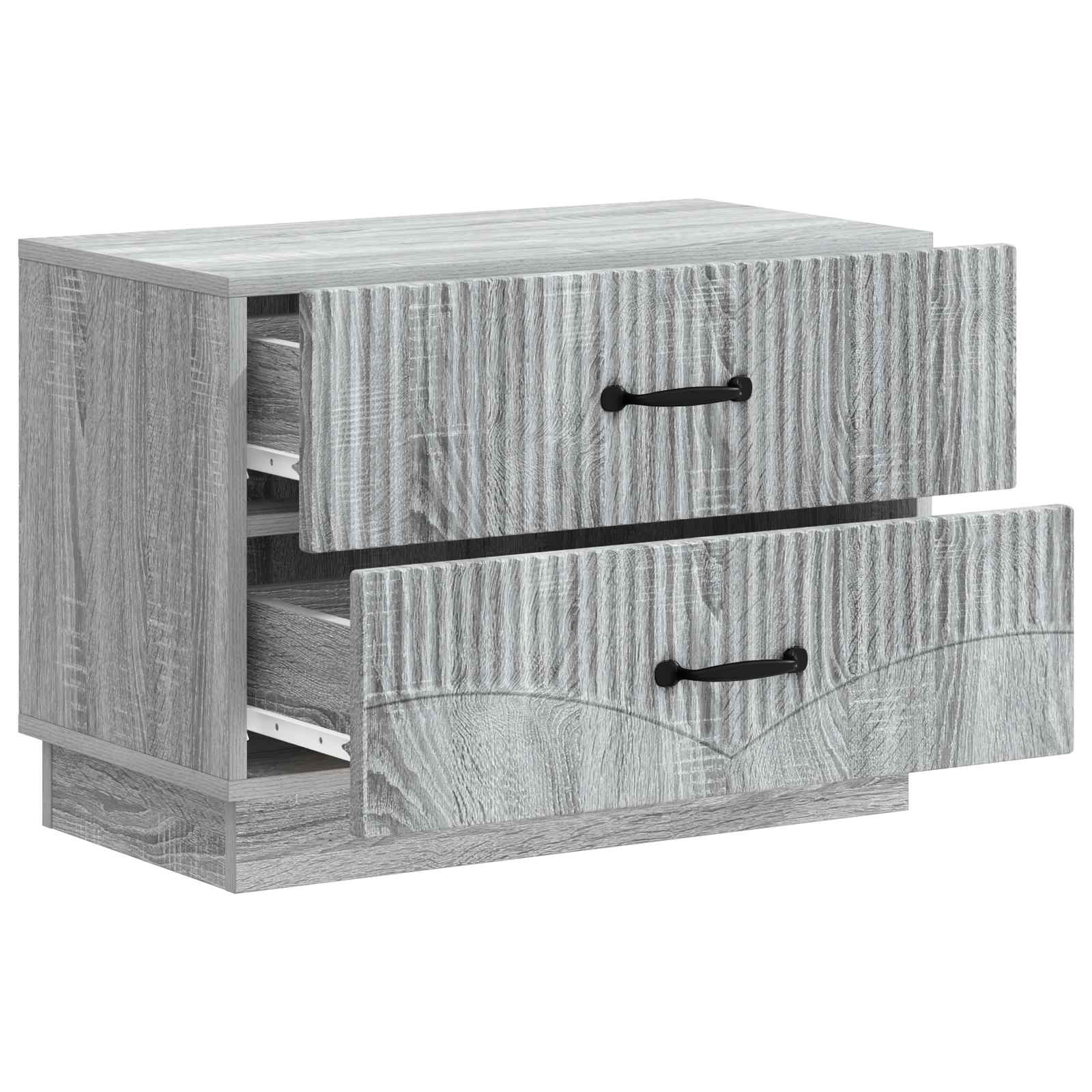 vidaXL Bedside Cabinet Grey Sonoma 62 x 34.5 x 44.5 cm Engineered Wood 4