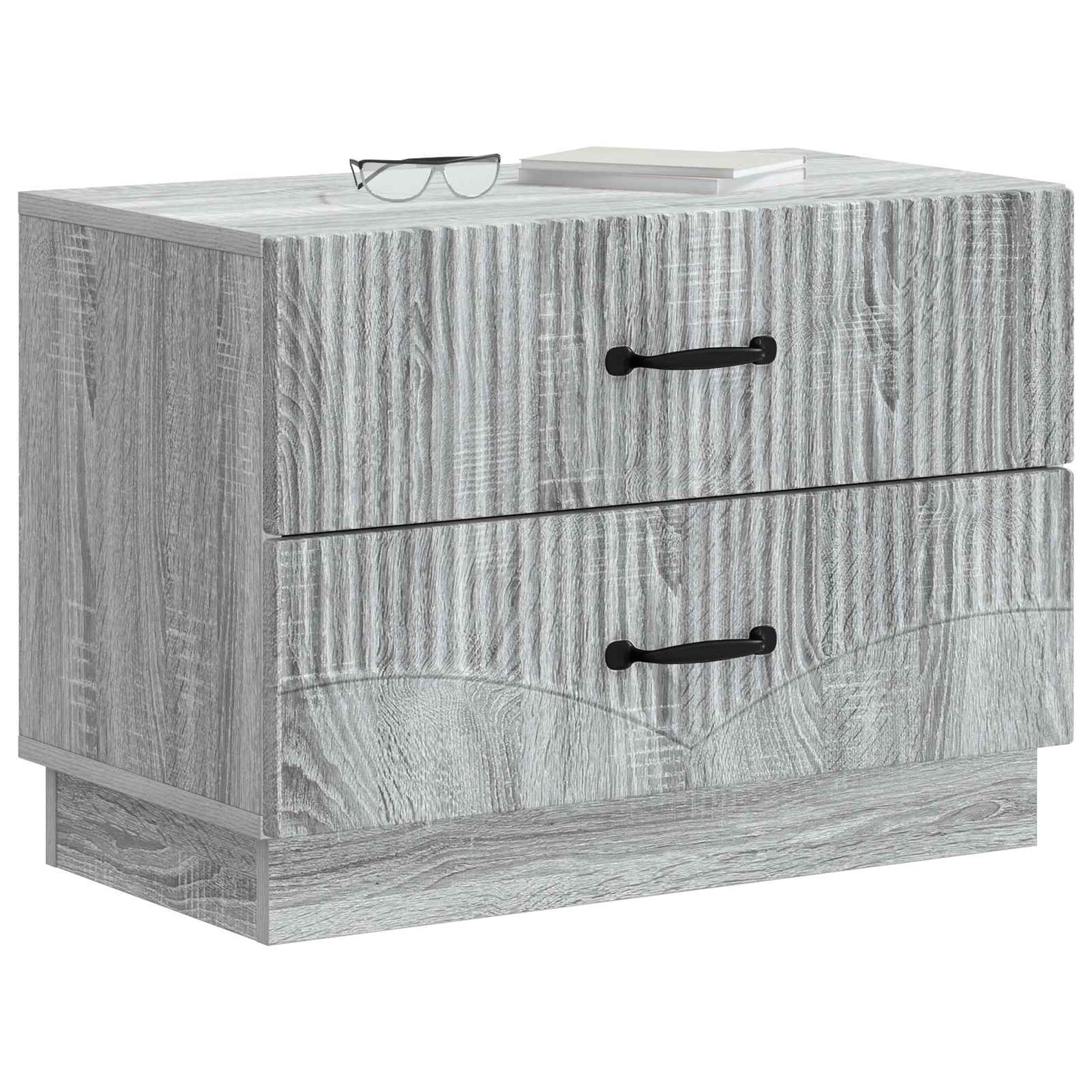vidaXL Bedside Cabinet Grey Sonoma 62 x 34.5 x 44.5 cm Engineered Wood 3