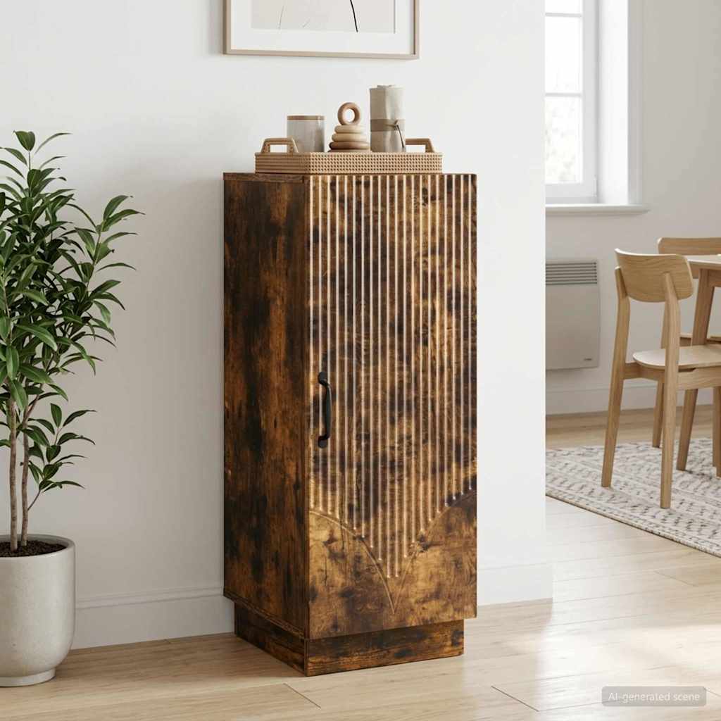 vidaXL Sideboard Smoked Oak 33 x 34.5 x 87 cm Engineered Wood 4