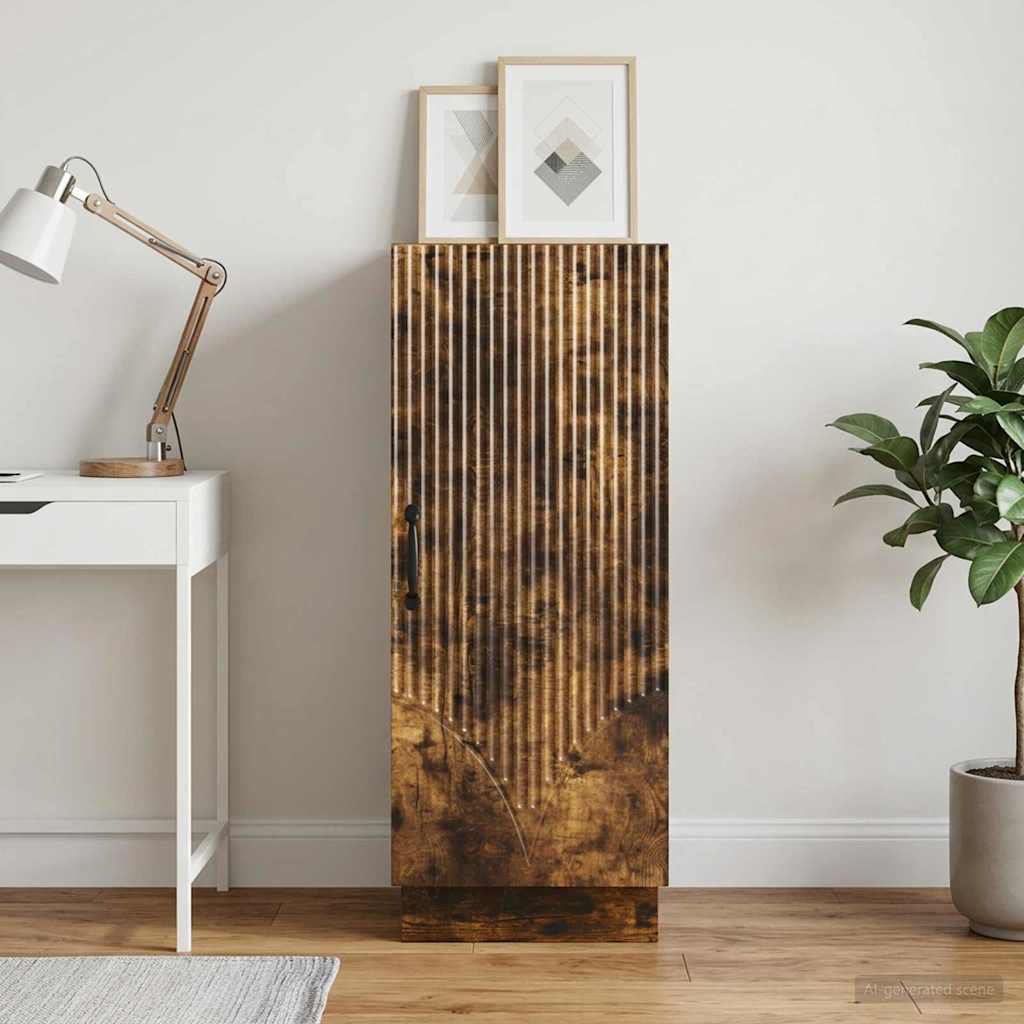 vidaXL Sideboard Smoked Oak 33 x 34.5 x 87 cm Engineered Wood 1