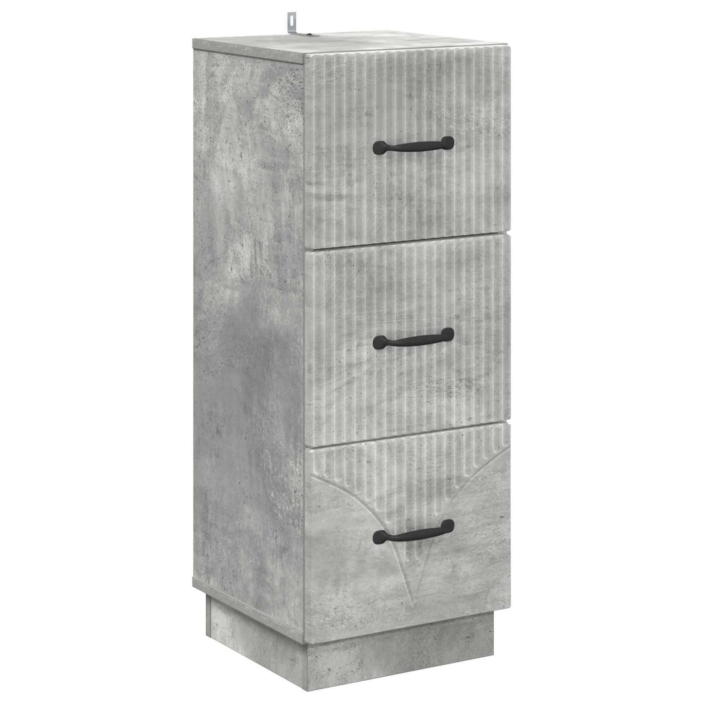vidaXL Drawer Cabinet 33 x 34.5 x 87 cm Engineered Wood Concrete Grey 2