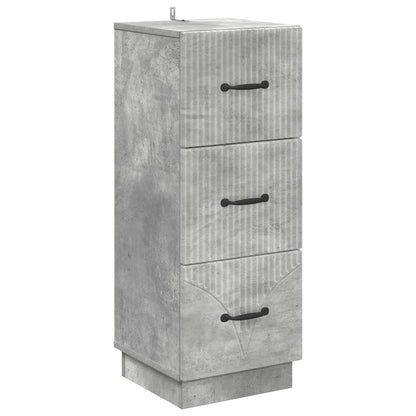 vidaXL Drawer Cabinet 33 x 34.5 x 87 cm Engineered Wood Concrete Grey 2