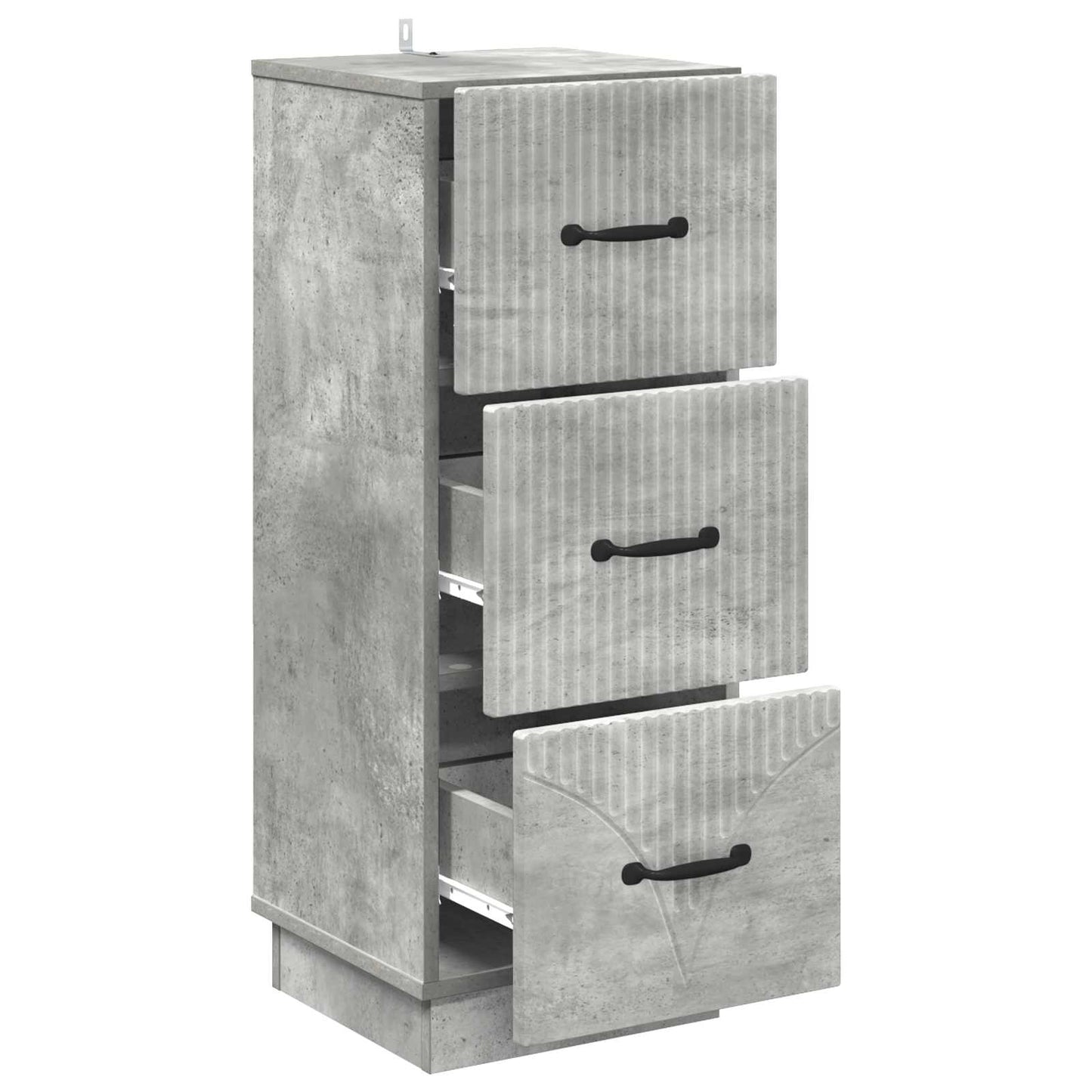 vidaXL Drawer Cabinet 33 x 34.5 x 87 cm Engineered Wood Concrete Grey 5