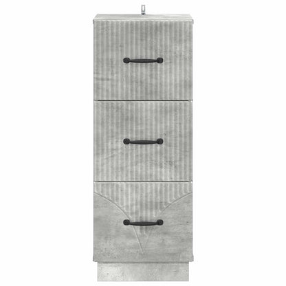 vidaXL Drawer Cabinet 33 x 34.5 x 87 cm Engineered Wood Concrete Grey 6