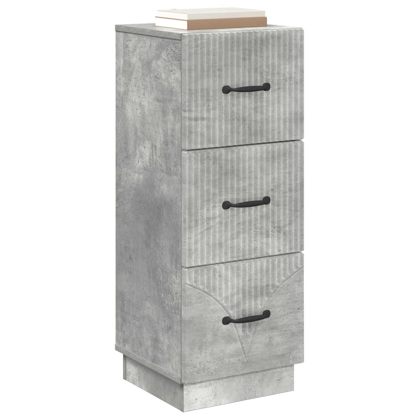 vidaXL Drawer Cabinet 33 x 34.5 x 87 cm Engineered Wood Concrete Grey 3