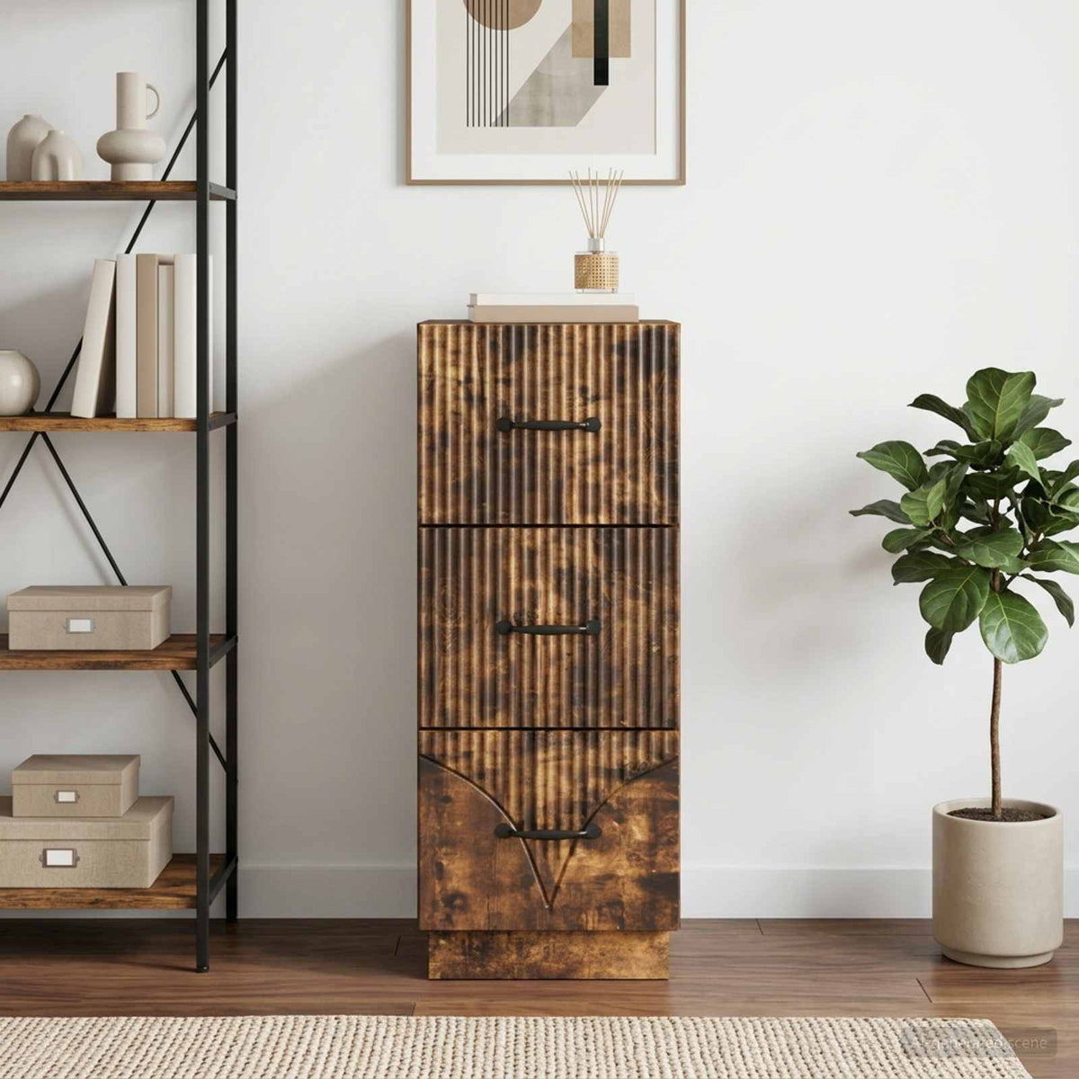 vidaXL Drawer Cabinet 33 x 34.5 x 87 cm Engineered Wood