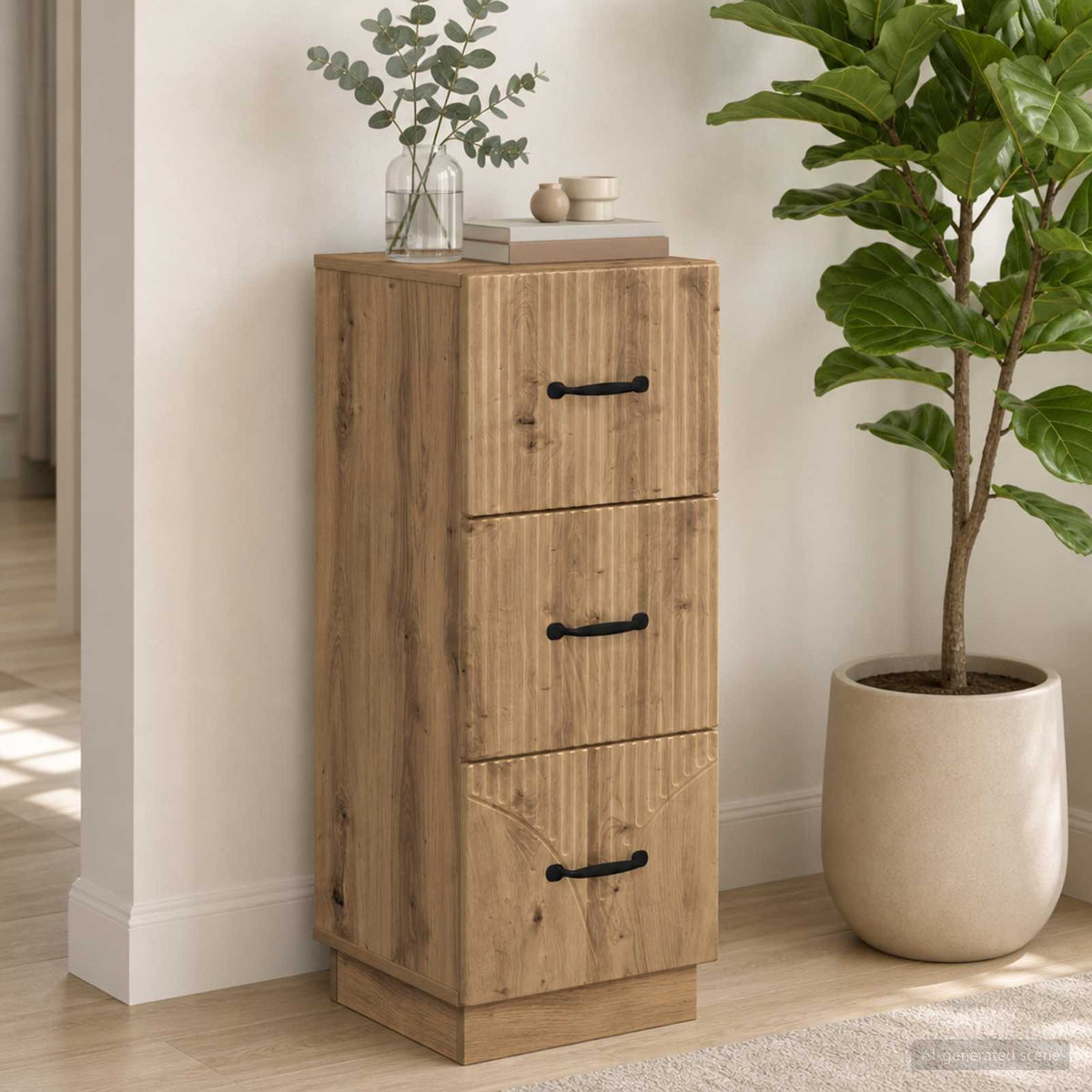 vidaXL Drawer Cabinet 33 x 34.5 x 87 cm Engineered Wood