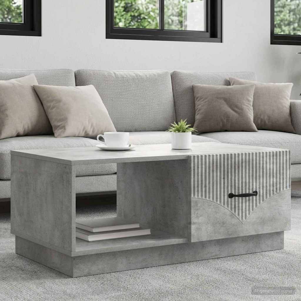 vidaXL Coffee Table Concrete Grey 90 x 50 x 37 cm Engineered Wood 1